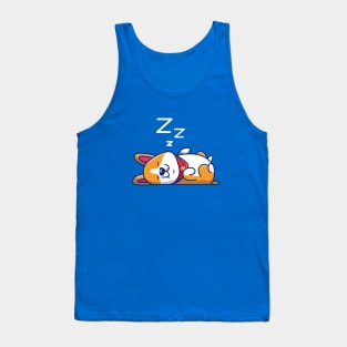 Cute Corgi Sleeping Cartoon Tank Top